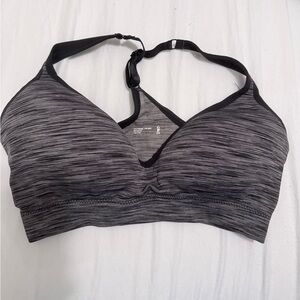 Jockey Black and Gray Heathered Wireless Sports Bra
